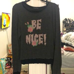 WILDFOX Be Nice! Beach sweatshirt in gray